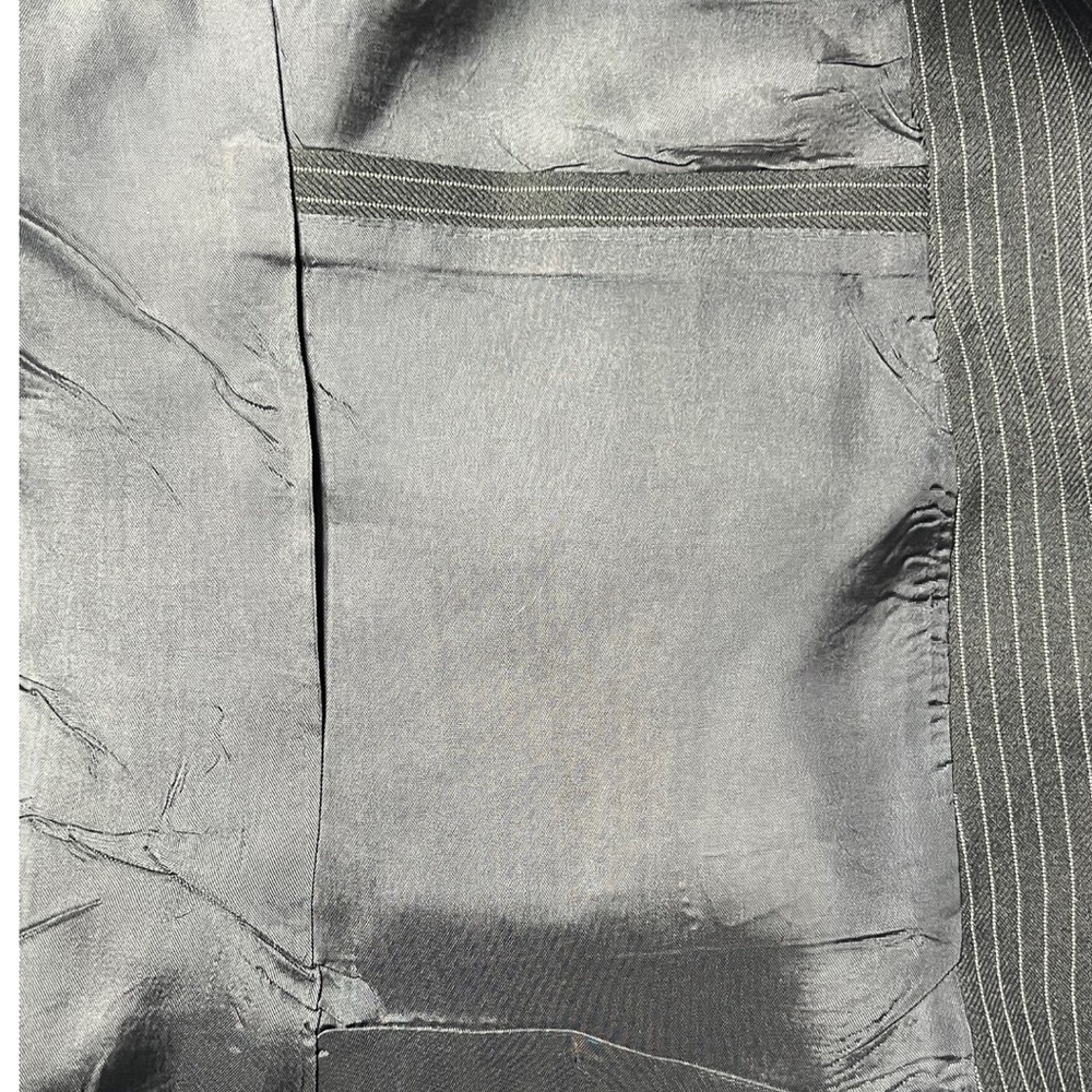 American Fashion Collection Men Suit Jacket Dark Grey Pinstripe‎ Two Button - Picture 8 of 10